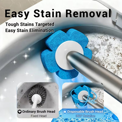 Powerful Disposable Toilet Brush, Flexible Cleaning Brush Head Deep Cleans Crevices, Fresh Scents Toilet Brush Refill Cartridges