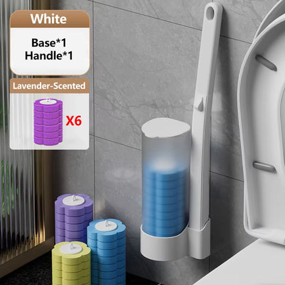 Powerful Disposable Toilet Brush, Flexible Cleaning Brush Head Deep Cleans Crevices, Fresh Scents Toilet Brush Refill Cartridges