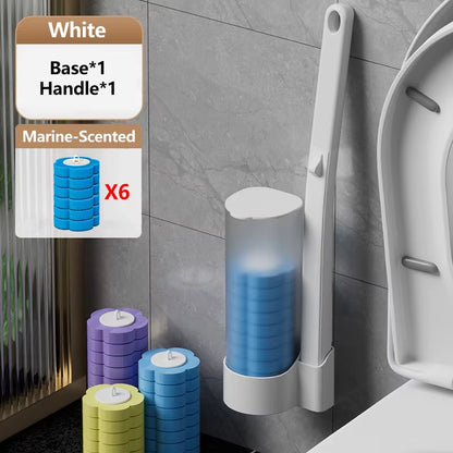Powerful Disposable Toilet Brush, Flexible Cleaning Brush Head Deep Cleans Crevices, Fresh Scents Toilet Brush Refill Cartridges