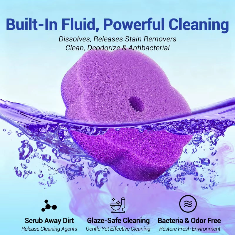 Powerful Disposable Toilet Brush, Flexible Cleaning Brush Head Deep Cleans Crevices, Fresh Scents Toilet Brush Refill Cartridges