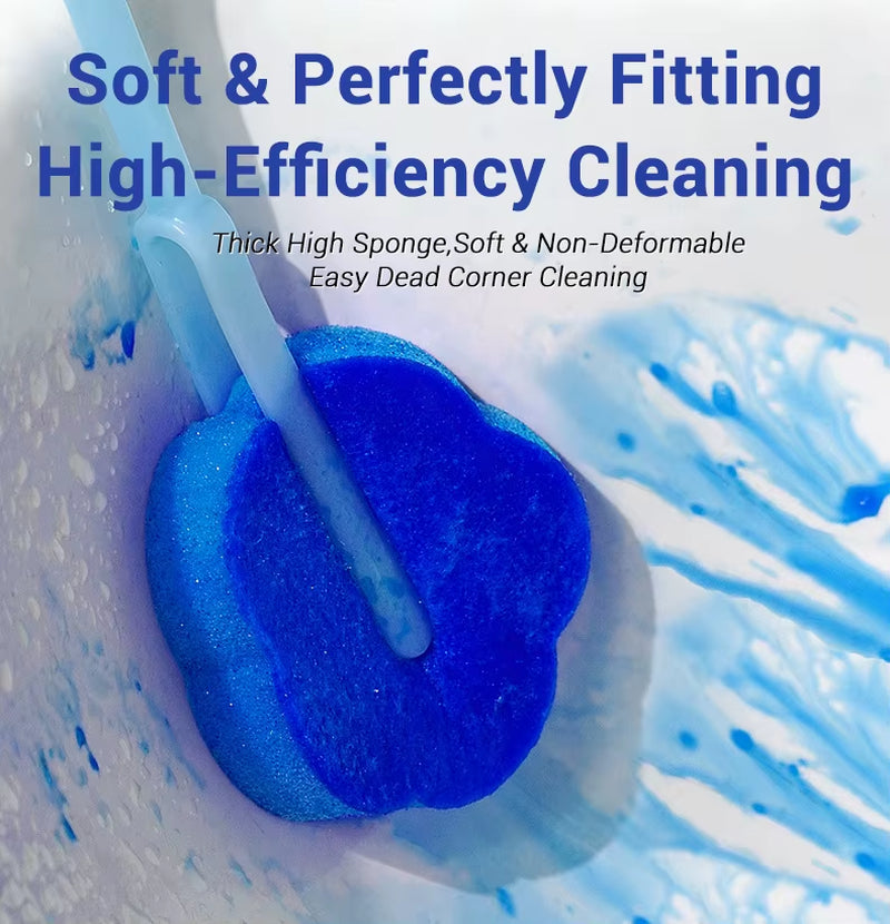 Powerful Disposable Toilet Brush, Flexible Cleaning Brush Head Deep Cleans Crevices, Fresh Scents Toilet Brush Refill Cartridges