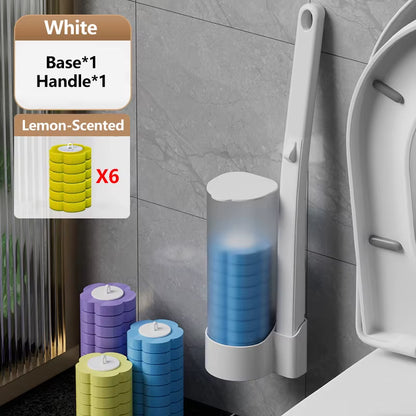 Powerful Disposable Toilet Brush, Flexible Cleaning Brush Head Deep Cleans Crevices, Fresh Scents Toilet Brush Refill Cartridges